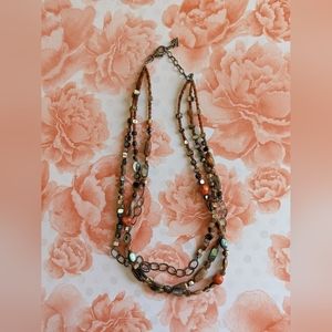 Silpada "Fiesta Fun" Abalone Coral Shell Sterling Silver Necklace N1563